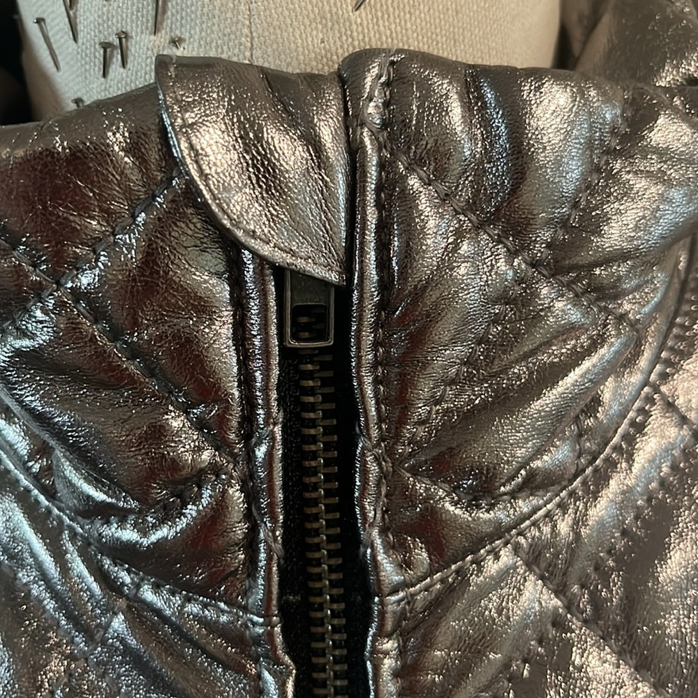 Frame Denim Metallic Quilted Puffer Jacket - Picture 9 of 9